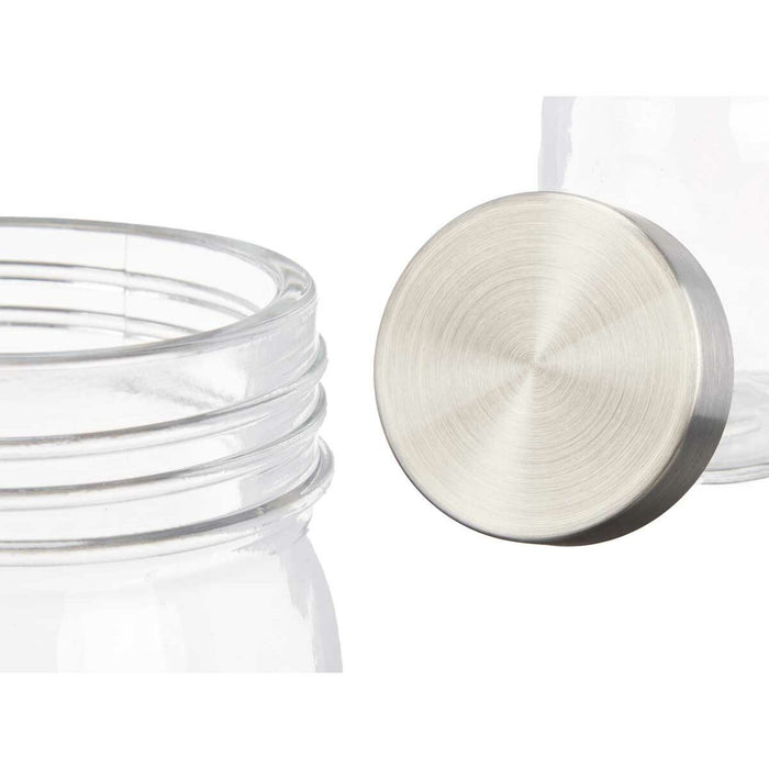 Borcan Transparent Argintiu Metal Sticlă 230 ml 6,8 x 11 x 6,8 cm (6 Unități)