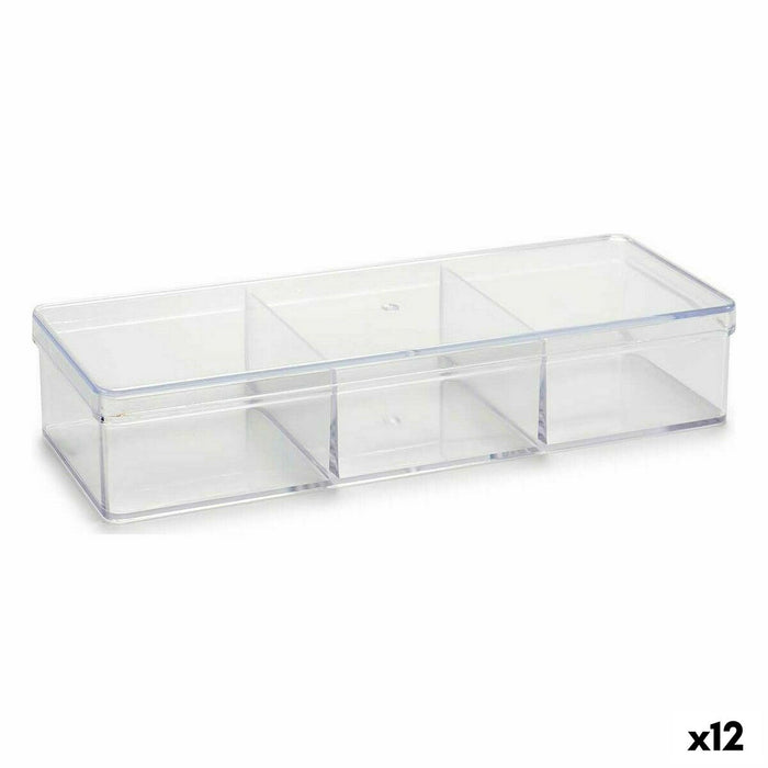 Organizator Transparent Plastic 20 x 3,5 x 7 cm (12 Unități)