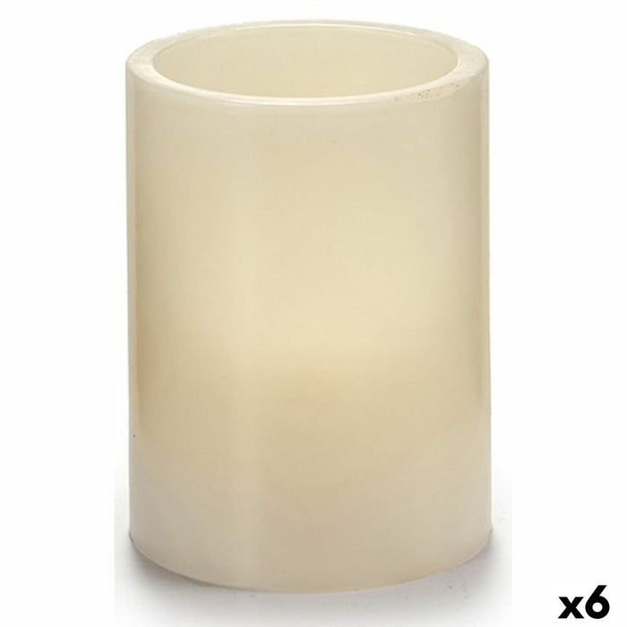 Lumânare LED Crem 7,5 x 10 x 7,5 cm (6 Unități)
