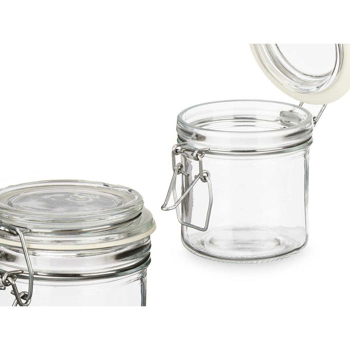Borcan Transparent Metal Sticlă Silicon 250 ml 11,5 x 10 x 8,5 cm (6 Unități)