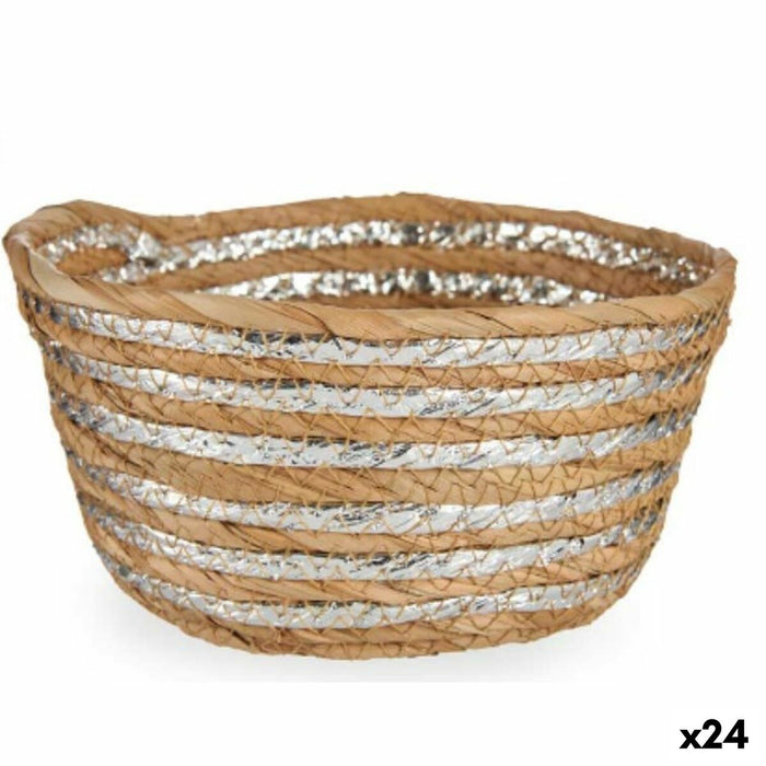 Coș Decorativ Argintiu Natural 20 x 10 x 20 cm (24 Unități)