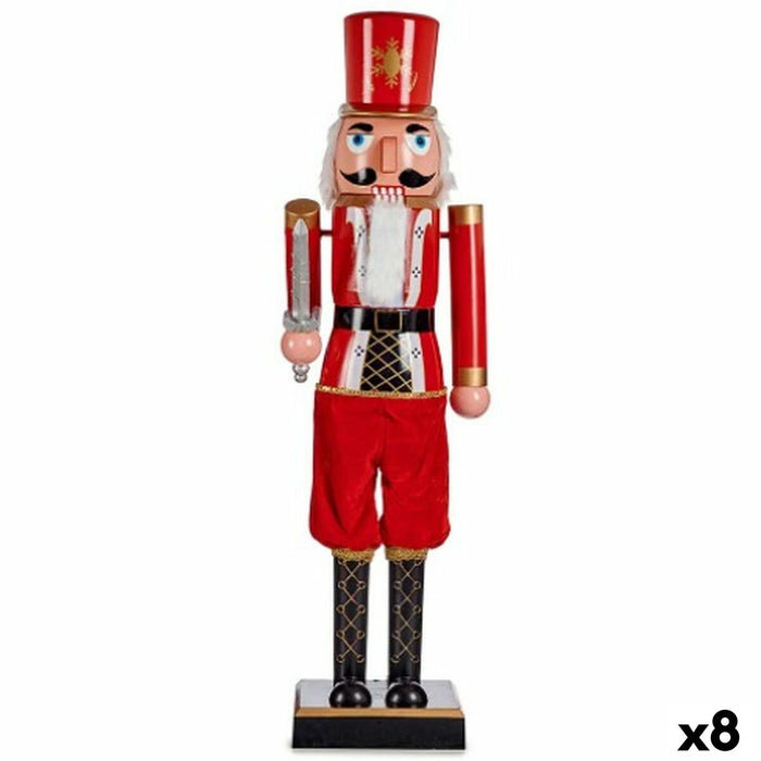 Figură Decorativă Spărgător de nuci Negru Roșu Plastic 10 x 37 x 9 cm (8 Unități)