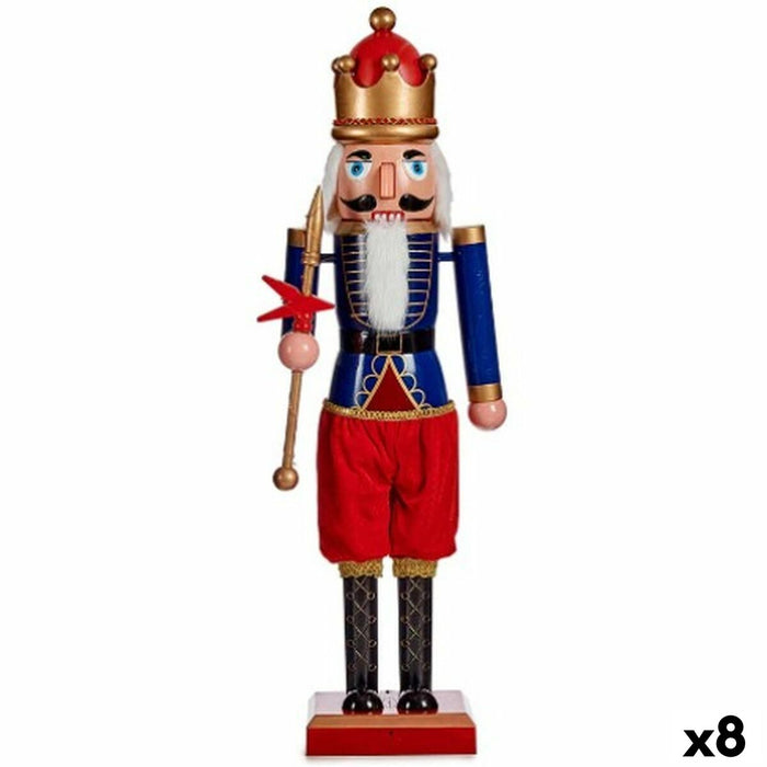 Figură Decorativă Spărgător de nuci Albastru Roșu Plastic 12,5 x 40 x 9 cm (8 Unități)