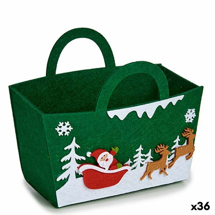 Pungă de Crăciun Verde 9,5 x 18 x 21,5 cm (36 Unități)