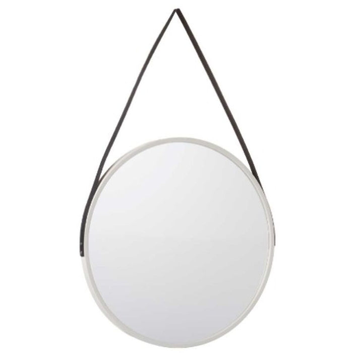 Oglindă de perete Alb Negru Geam Imitație de piele 60 x 60 x 3 cm (4 Unități)