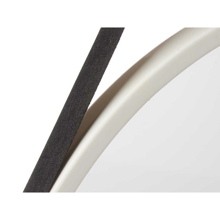 Oglindă de perete Alb Negru Geam Imitație de piele 60 x 60 x 3 cm (4 Unități)