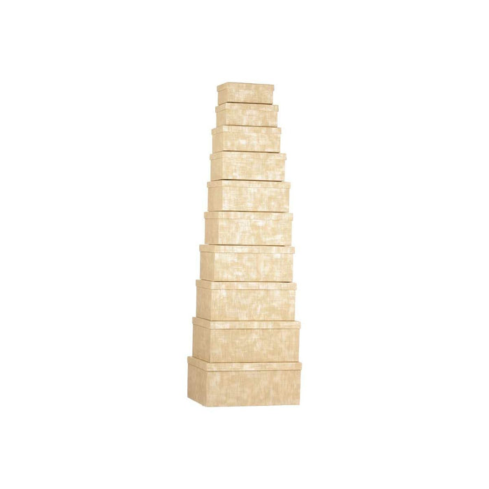 Set de cutii de depozitare, cu posibilitate de stivuire Dungi Natural Carton (2 Unități)