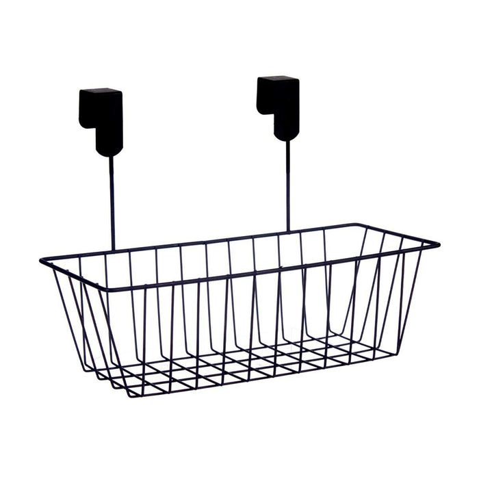 Coșuleț pentru raft de bucătărie Negru Fier 28 x 12 x 9 cm (8 Unități)