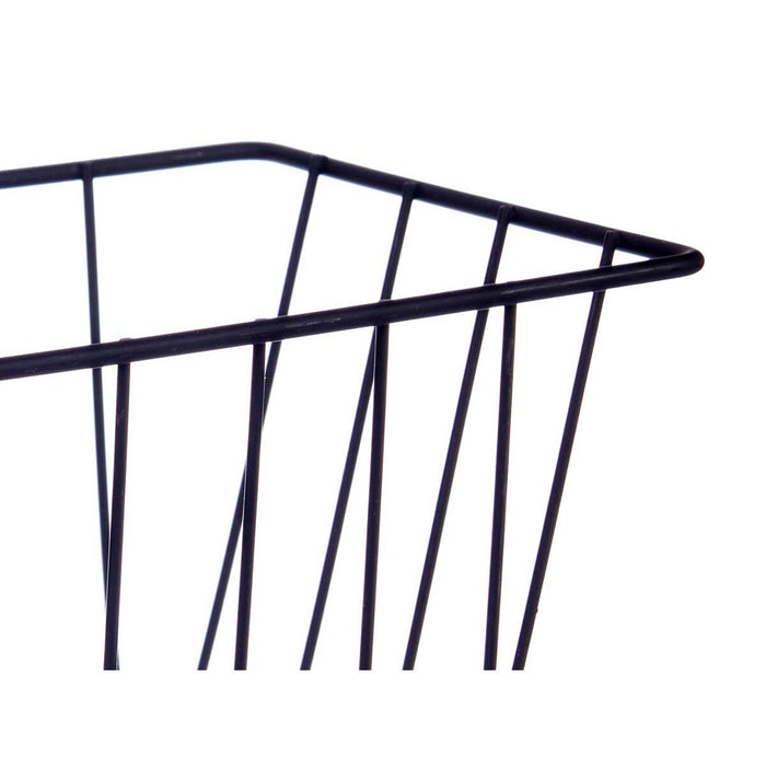 Coșuleț pentru raft de bucătărie Negru Fier 28 x 12 x 9 cm (8 Unități)
