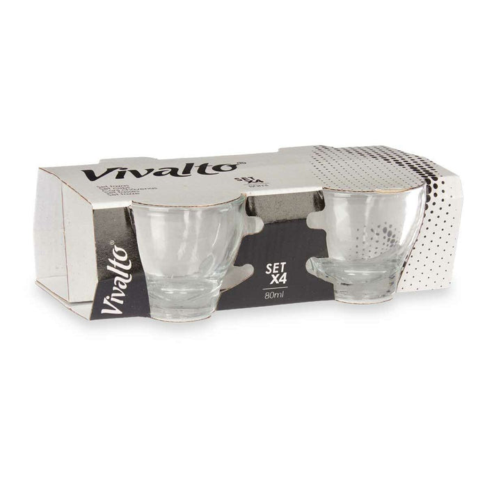Set de Căni de Cafea Transparent Sticlă 80 ml (24 Unități)