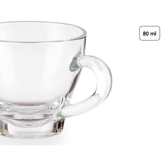 Set de Căni de Cafea Transparent Sticlă 80 ml (24 Unități)