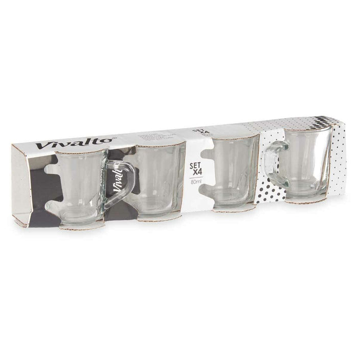 Set de Căni de Cafea Transparent Sticlă 80 ml (24 Unități)