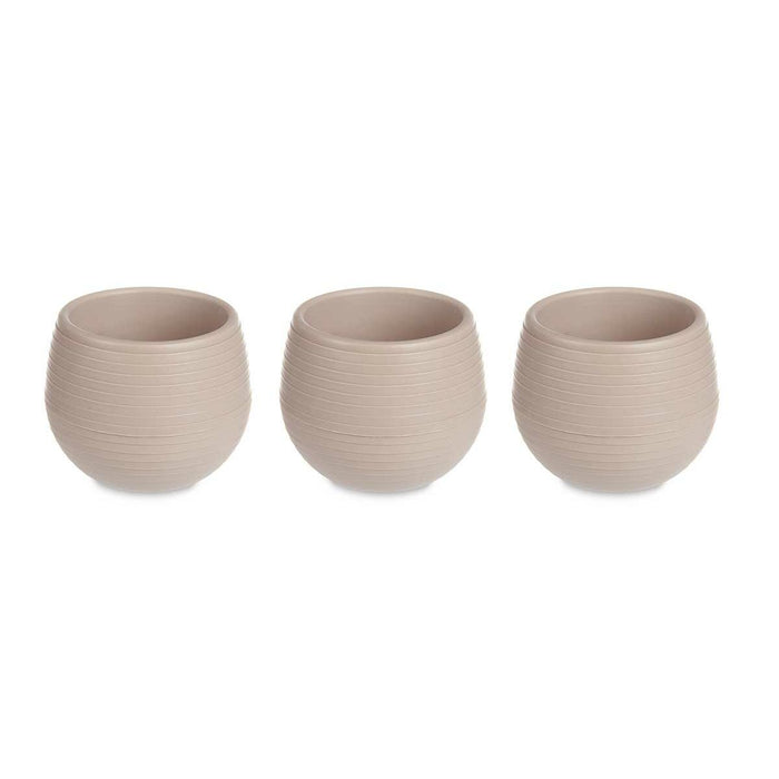 Set de ghivece Gri Maroniu Plastic 12 x 12 x 11 cm (6 Unități)