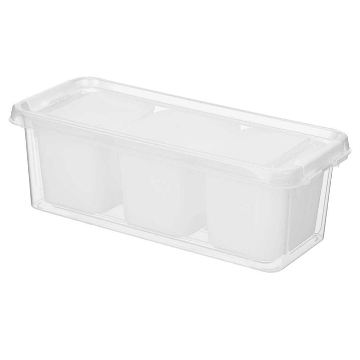 Organizator frigider Alb Transparent Plastic 28,2 x 8,8 x 12 cm (12 Unități)