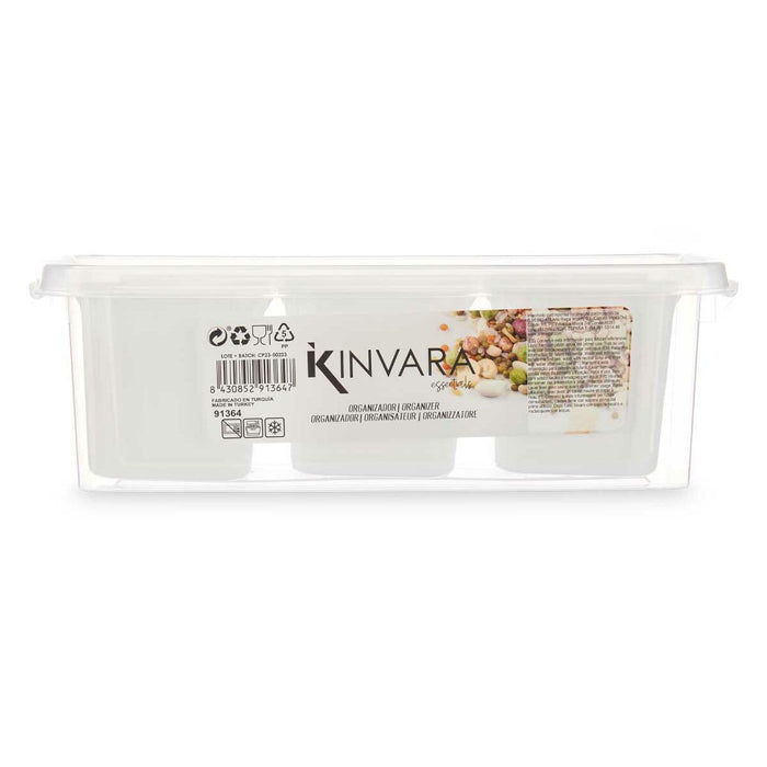 Organizator frigider Alb Transparent Plastic 28,2 x 8,8 x 12 cm (12 Unități)