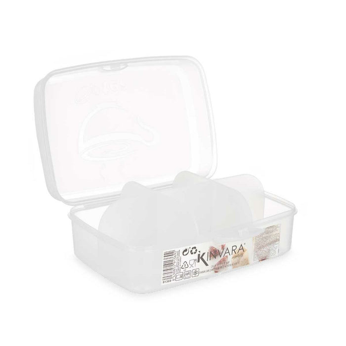 Cutie de depozitare cu capac Transparent Plastic 21,5 x 8 x 14,6 cm (12 Unități)