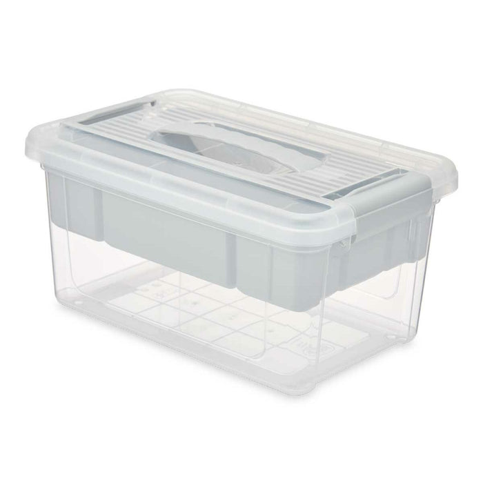 Cutie Multifuncțională Gri Transparent Plastic 5 L 29,5 x 14,5 x 19,2 cm (6 Unități)