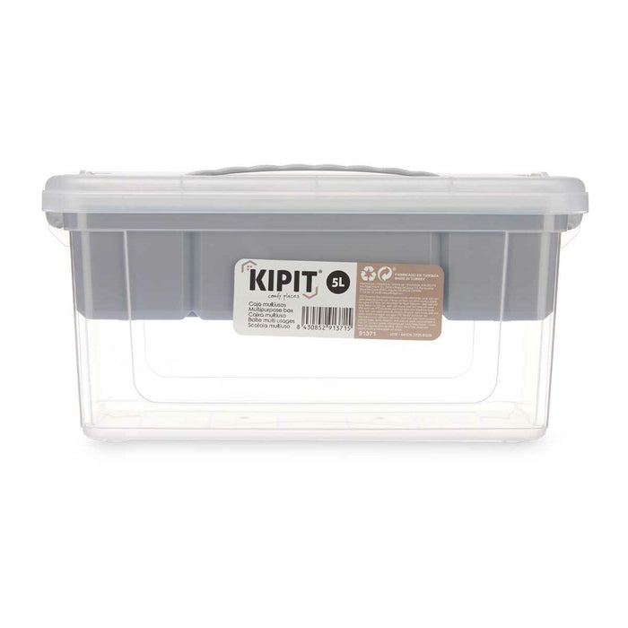 Cutie Multifuncțională Gri Transparent Plastic 5 L 29,5 x 14,5 x 19,2 cm (6 Unități)