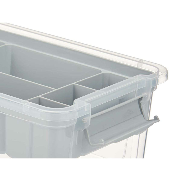Cutie Multifuncțională Gri Transparent Plastic 5 L 29,5 x 14,5 x 19,2 cm (6 Unități)