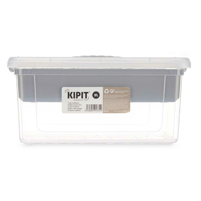 Cutie Multifuncțională Gri Transparent Plastic 9 L 35,5 x 17 x 23,5 cm (6 Unități)