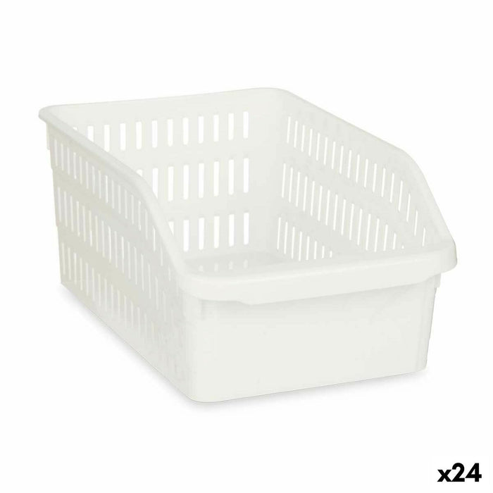 Organizator frigider Alb Plastic 20,3 x 12,8 x 30,5 cm (24 Unități)