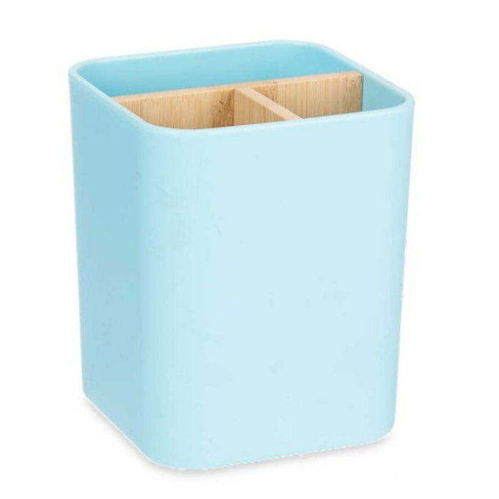 Suport pentru periuțe de dinți Albastru Bambus polipropilenă 9 x 11 x 9 cm (6 Unități)