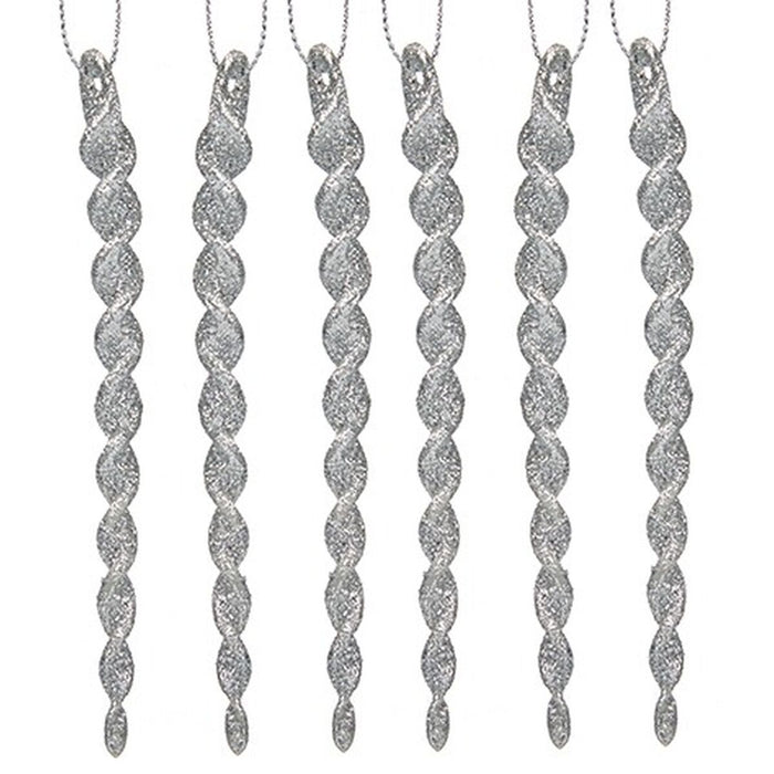 Ornament de Crăciun Argintiu Plastic Purpurină 13,5 x 1 x 5,5 cm (24 Unități)