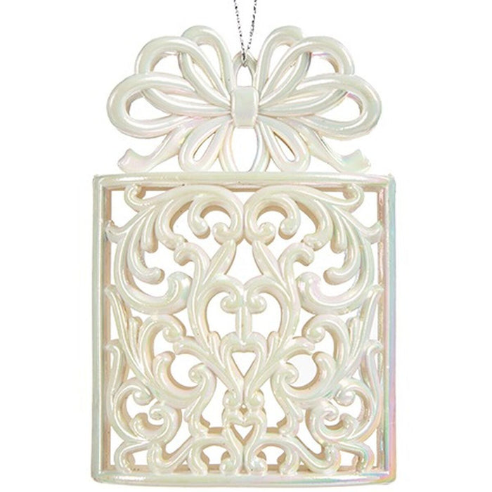 Ornament de Crăciun Cutie Cadou Purpurină Sidef Plastic 7,4 x 11,5 x 4 cm (24 Unități)