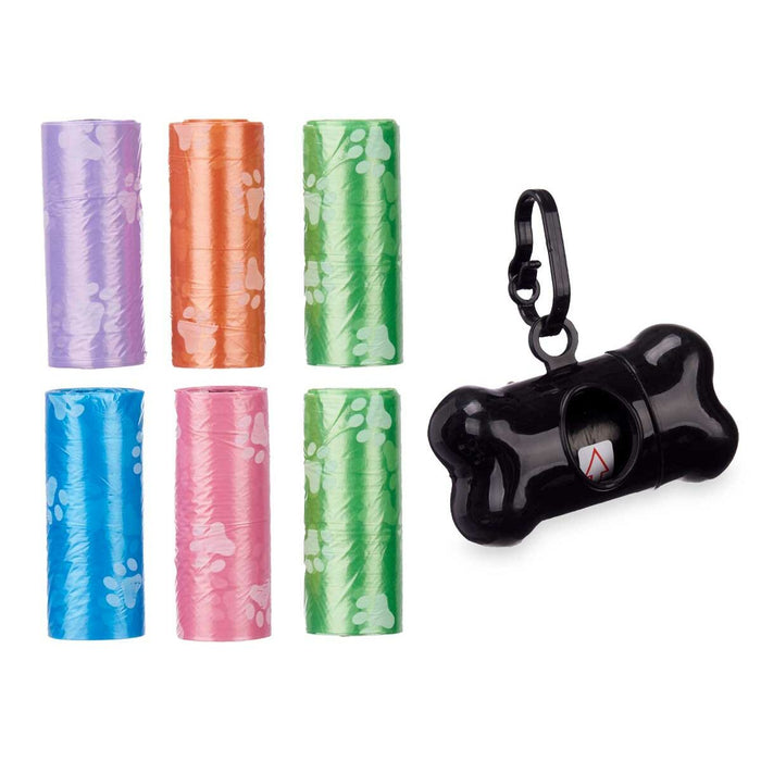 Dozator de Saci pentru Animale de Companie Plastic Set (12 Unități)