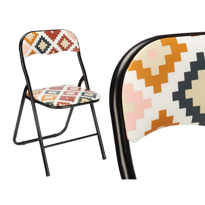 Scaunul Pliabil Boho Chic Negru PVC Metal 43 x 46 x 78 cm (6 Unități)