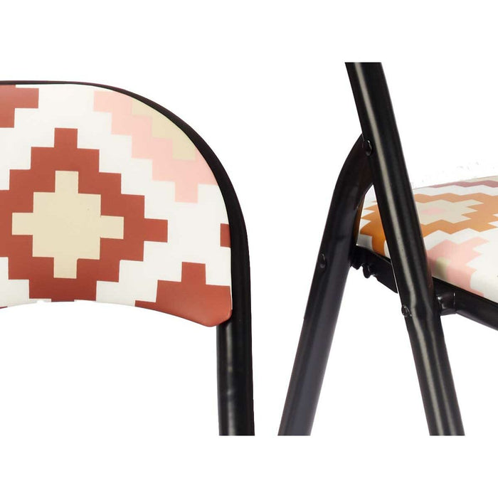 Scaunul Pliabil Boho Chic Negru PVC Metal 43 x 46 x 78 cm (6 Unități)