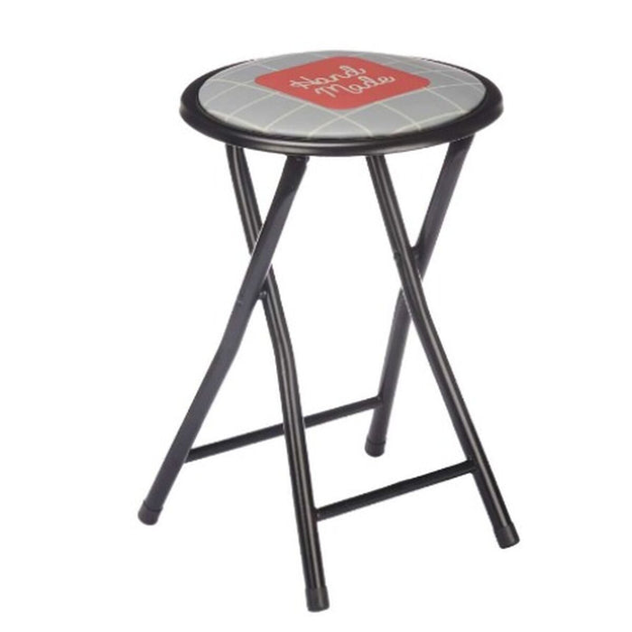 Taburete pliant Hand Made Maro Negru Gri PVC Metal 30 x 30 x 45 cm (10 Unități)