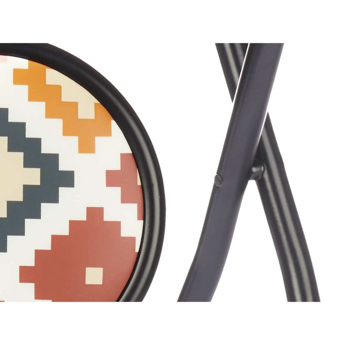 Taburete pliant Boho Chic Negru PVC Metal 30 x 30 x 45 cm (10 Unități)