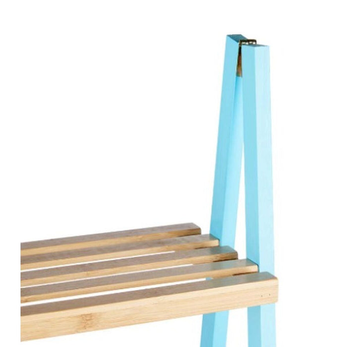 Raft de Baie Albastru Natural Bambus lemn de pin 40 x 109,3 x 30 cm