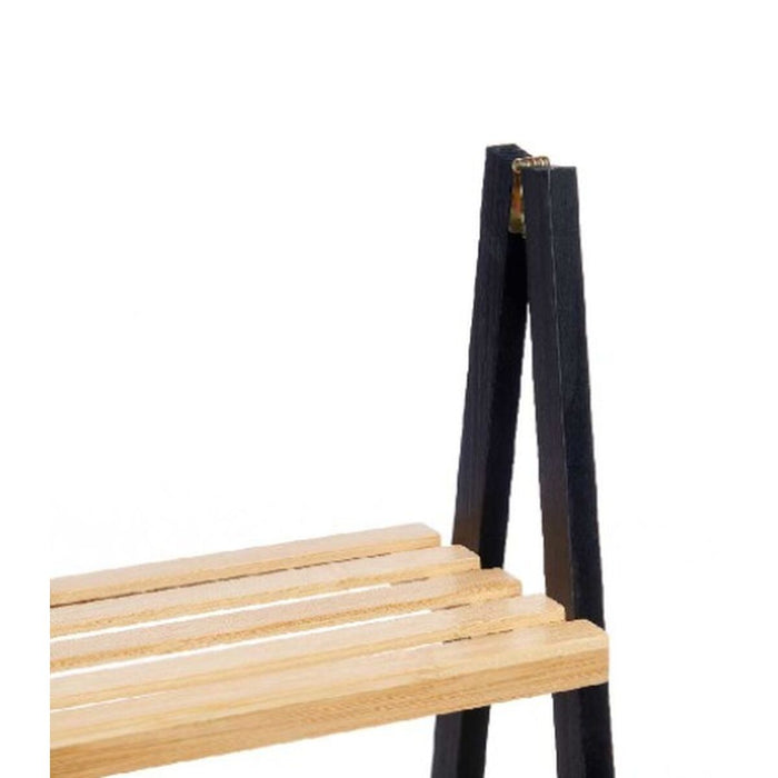 Raft de Baie Negru Natural Bambus lemn de pin 40,3 x 81,5 x 30 cm