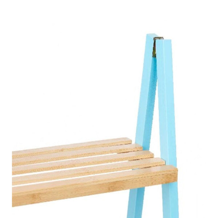 Raft de Baie Albastru Natural Bambus lemn de pin 40,3 x 81,5 x 30 cm