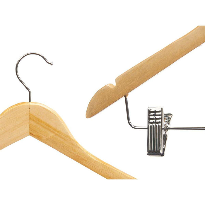 Set de umerașe Cârlige Maro Argintiu Lemn Metal 44,5 x 1,5 x 24,5 cm (24 Unități)