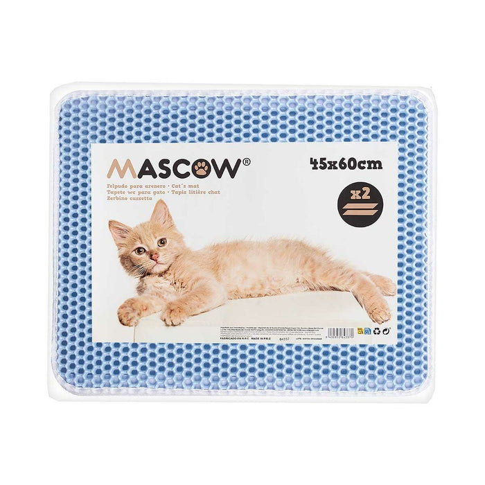 Covor litieră pentru pisici Albastru 60 x 45 x 1,5 cm (12 Unități)