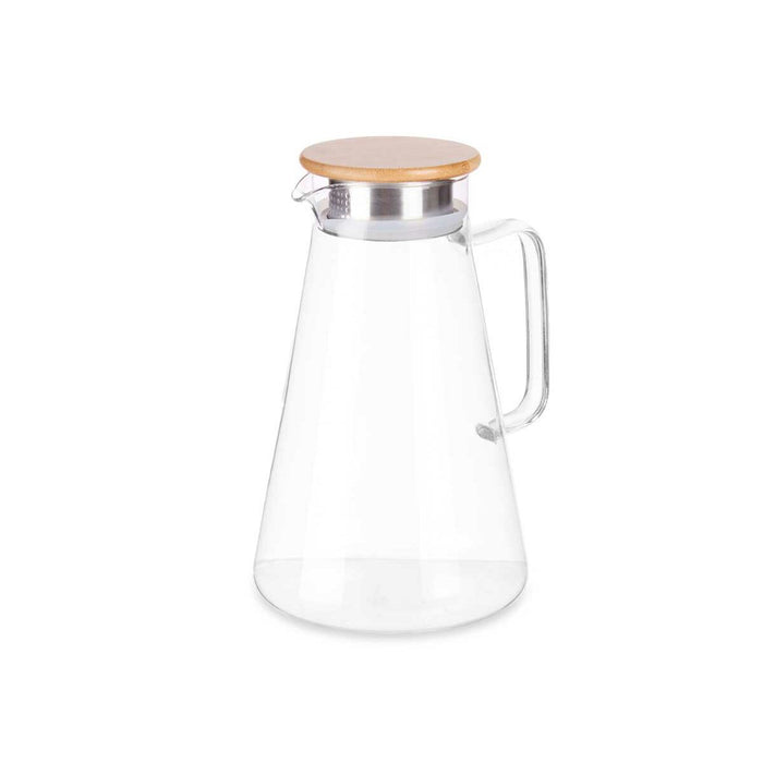 Ceainic Transparent Natural Bambus Sticlă borosilicată 1,7 L (6 Unități)