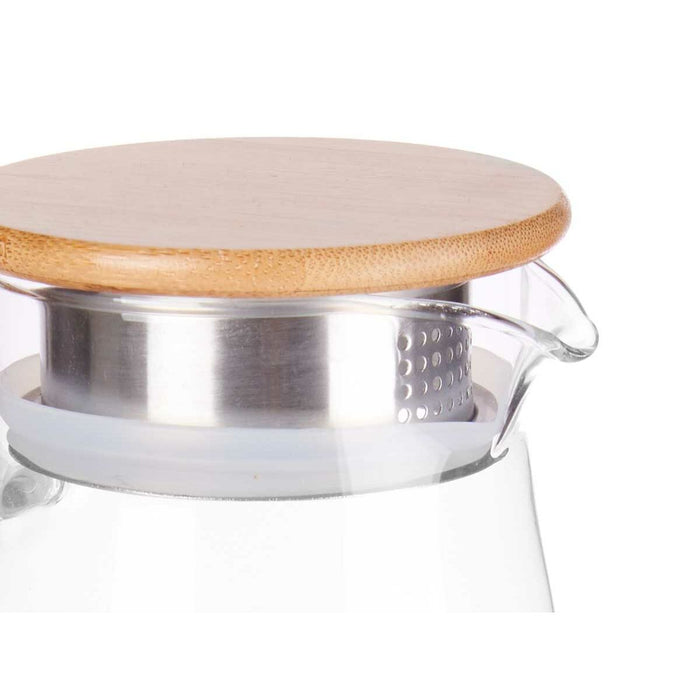Ceainic Transparent Natural Bambus Sticlă borosilicată 1,7 L (6 Unități)