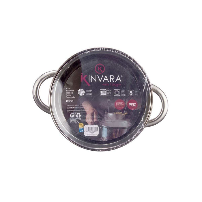 Caserolă Cu Capac de Sticlă Argintiu Oțel inoxidabil 27 x 10 x 19,5 cm (6 Unități)