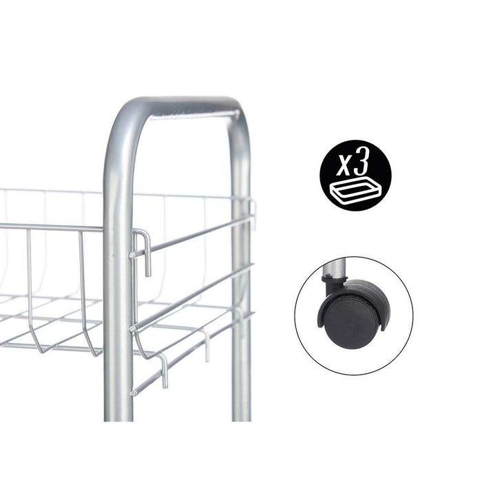 Cărucior pentru legume Argintiu Metal Plastic 37 x 27 x 62,3 cm (4 Unități)
