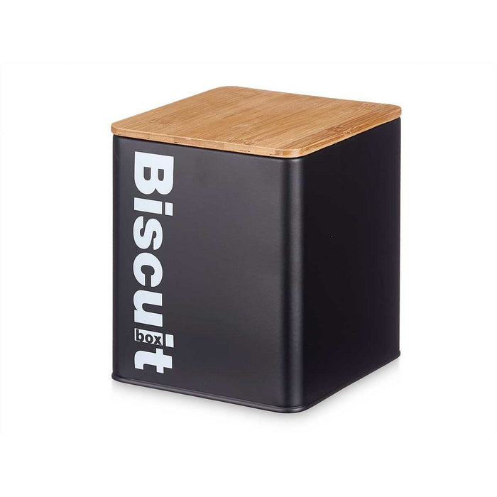 Cutie pentru biscuiți și prăjituri Negru Metal 13,7 x 16,5 x 14 cm (6 Unități)