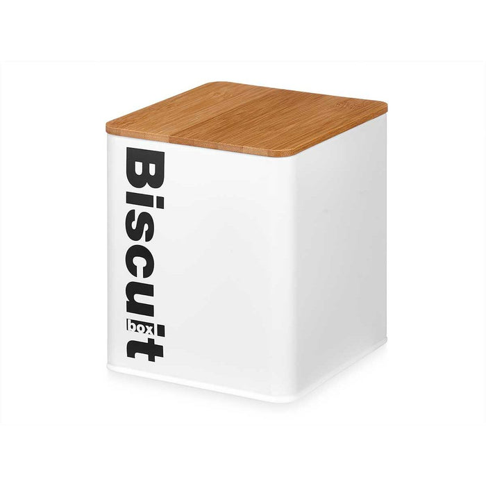 Cutie pentru biscuiți și prăjituri Alb Metal 13,7 x 16,5 x 14 cm (6 Unități)