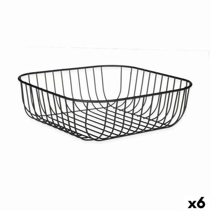 Fructieră Negru Metal 30 x 9,3 x 30 cm (6 Unități)