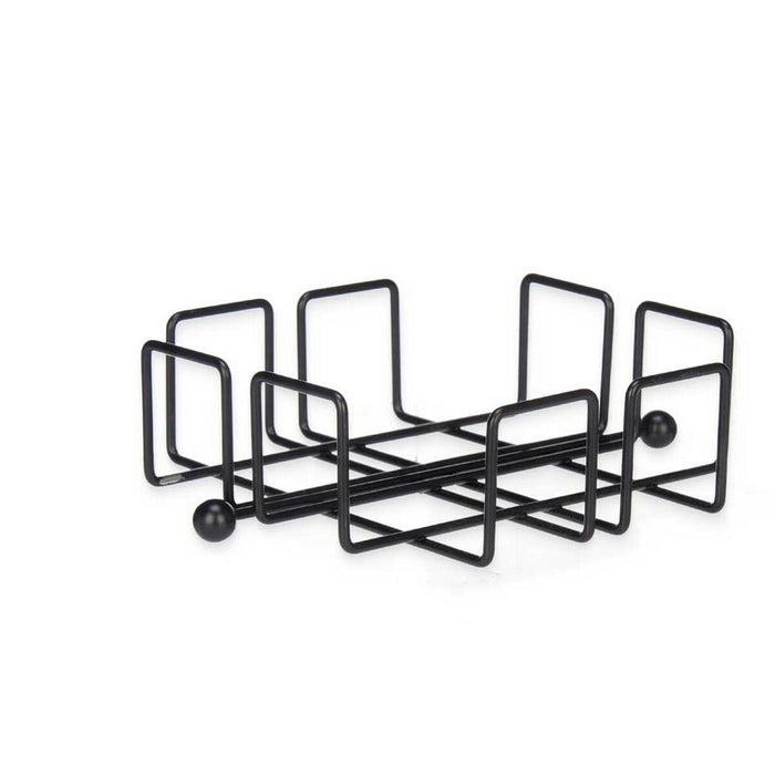 Suport pentru Șervețele Negru Metal 19,3 x 6,5 x 19,3 cm (6 Unități)