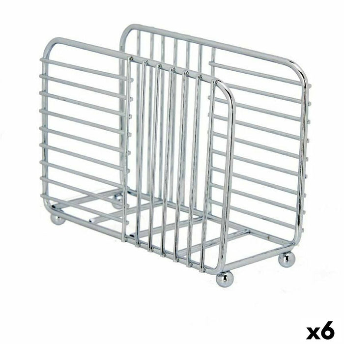 Suport pentru Șervețele Argintiu Metal 14,5 x 11,5 x 6,5 cm (6 Unități)