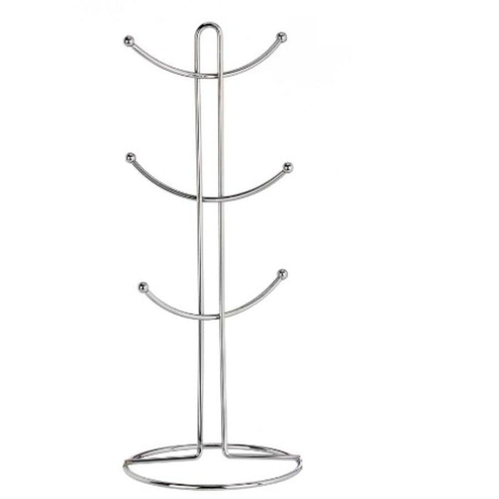 Suport cu cârlige pentru cești Argintiu Metal 16 x 39 x 16 cm (6 Unități)