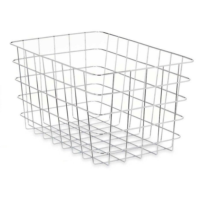 Coș Multifuncțional Dreptunghiular Argintiu Metal 38 x 21 x 26 cm (6 Unități)