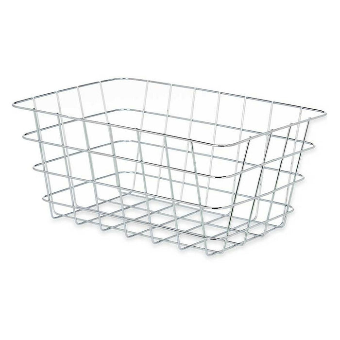 Coș Multifuncțional Dreptunghiular Argintiu Metal 31 x 14 x 21 cm (6 Unități)
